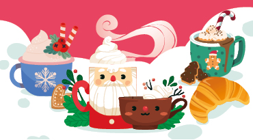 petit dej du pere noel - illustrations tasses
