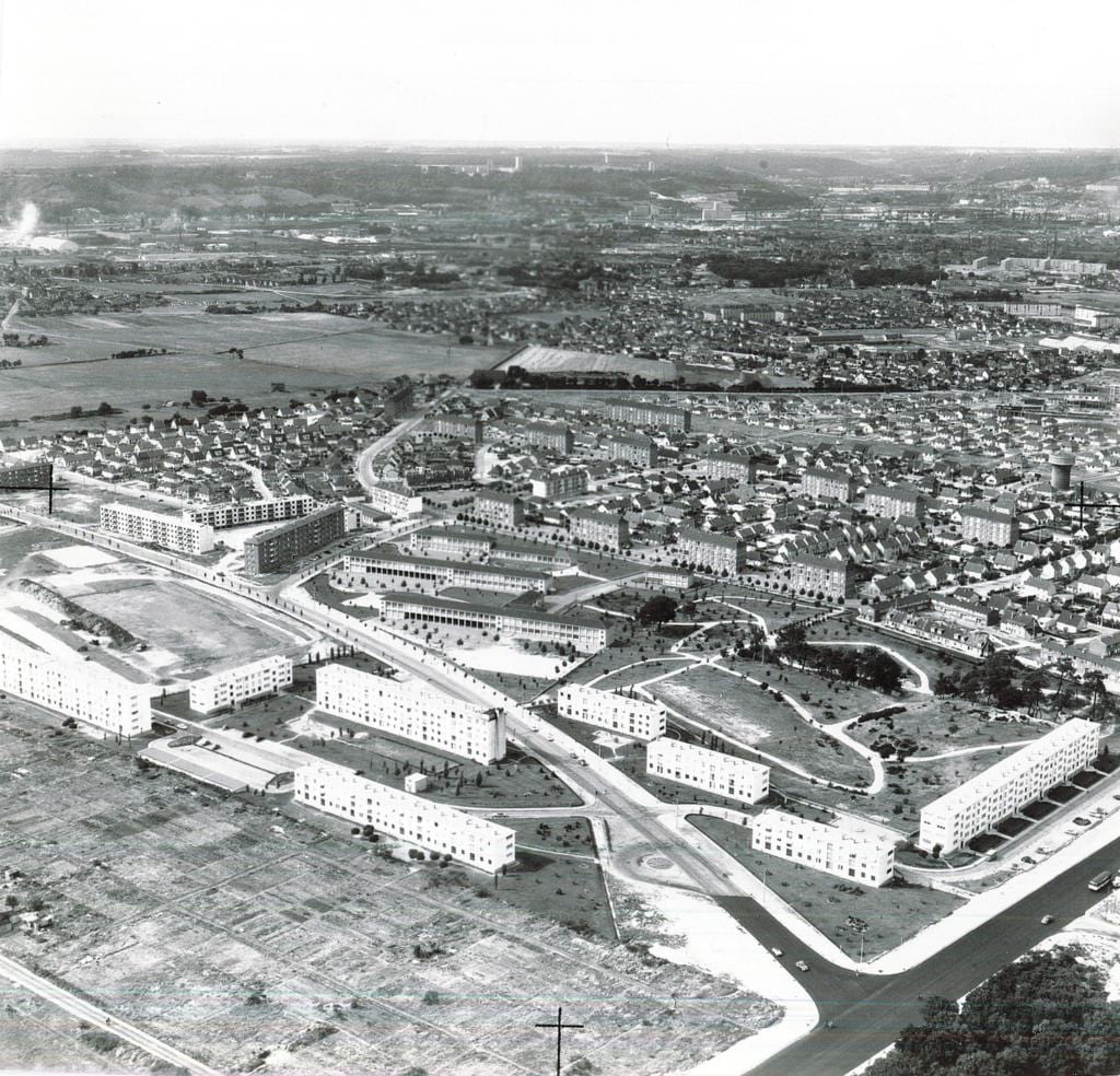 Photo aérienne ancienne des quartiers de Grand Quevilly