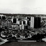 Vieille photo aérienne du centre ville
