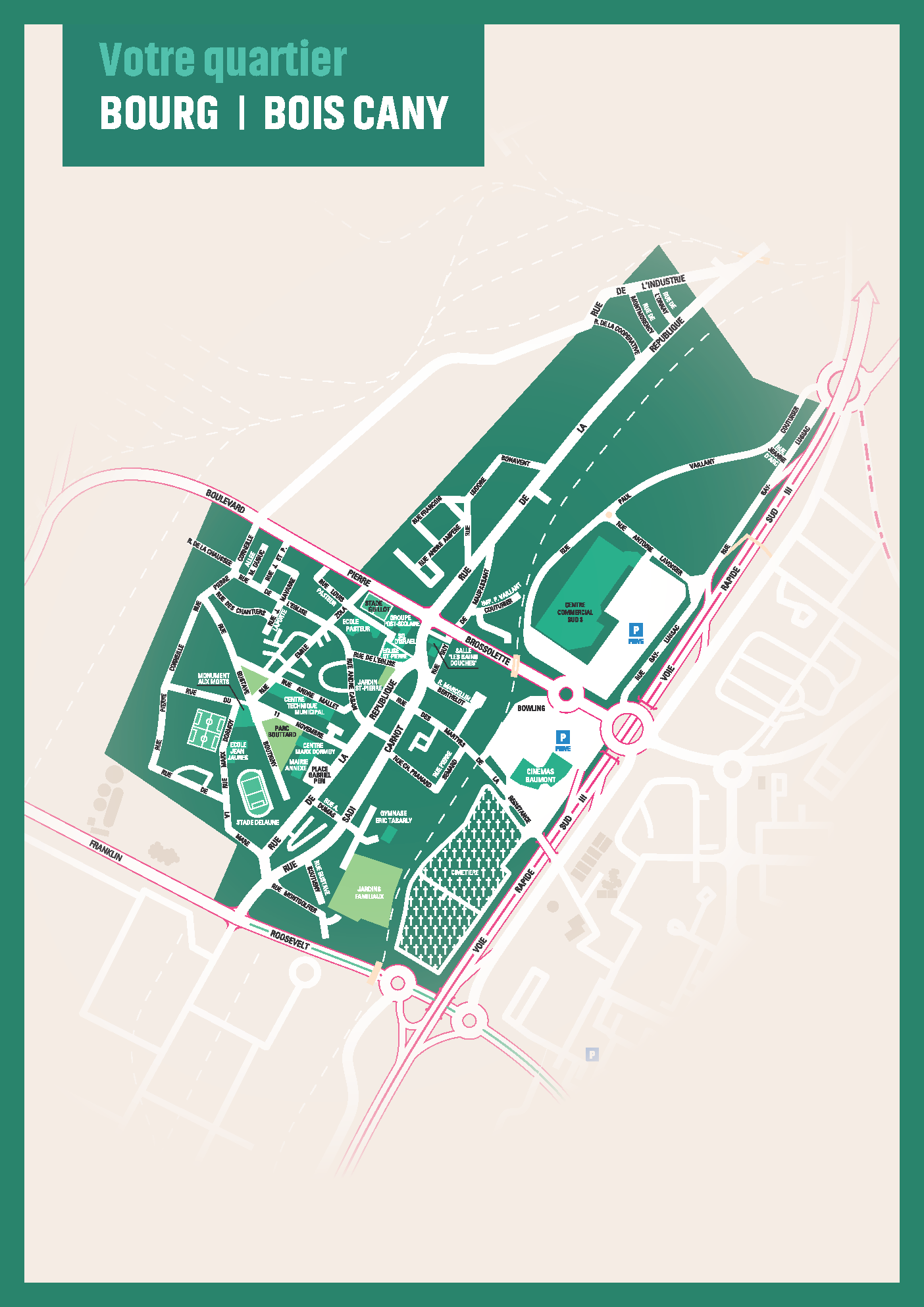 Plan du quartier Bourg / Bois Cany