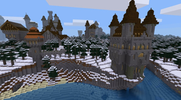 un château fort sur Minetest