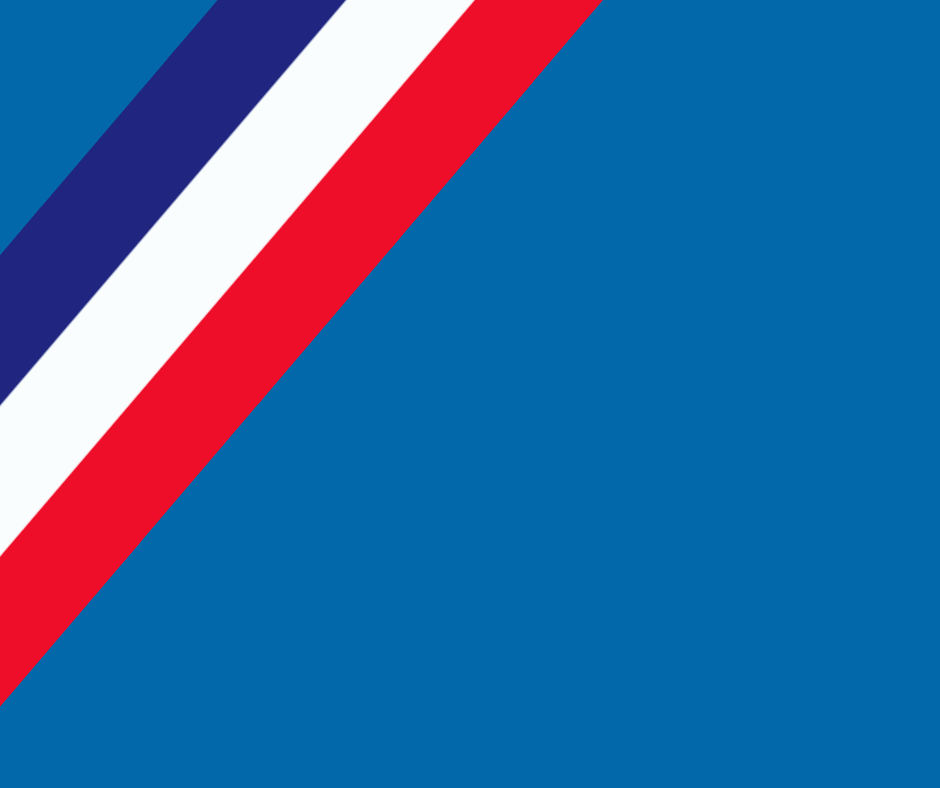 Drapeau français sur fond bleu
