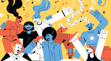Dessin de gens qui chantent
